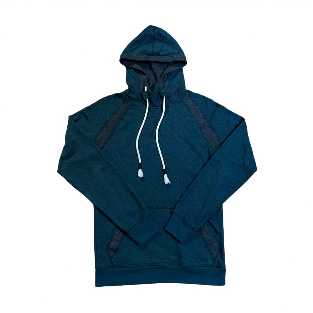 Teal and Grey Men's Hoodie